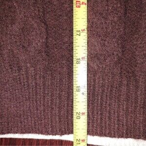 Milk Chocolate Brown Cable Knit V-neck Sweater Vest Medium